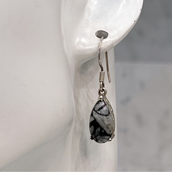 Austrian Pinolith Sterling Silver Dangle Earrings - Picture 5 of 10